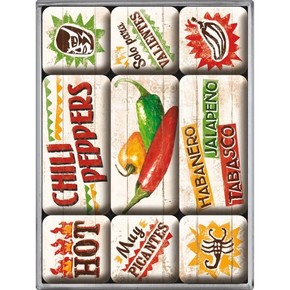 Nostalgic Art Chili Peppers Magnet Set 9 Parça - Thumbnail