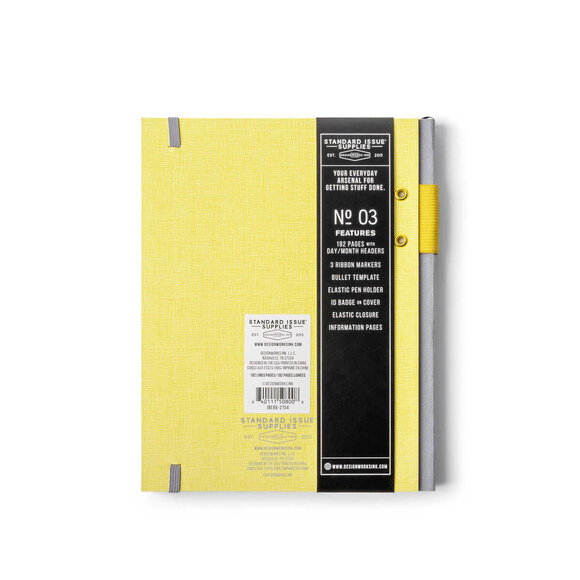 Designwork Ink Standard Issue Takvimli Defter Sarı