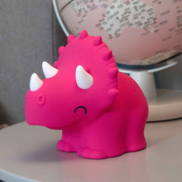 Dhink Silikon Gece Lambası Triceratops Pembe