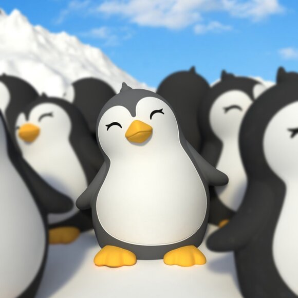 Dhink Penguen Silikon Şarjlı Gece Lambası 