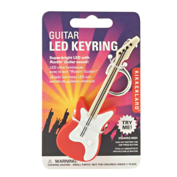 Kikkerland GUITAR LED Işıklı ve Sesli Anahtarlık Kırmızı