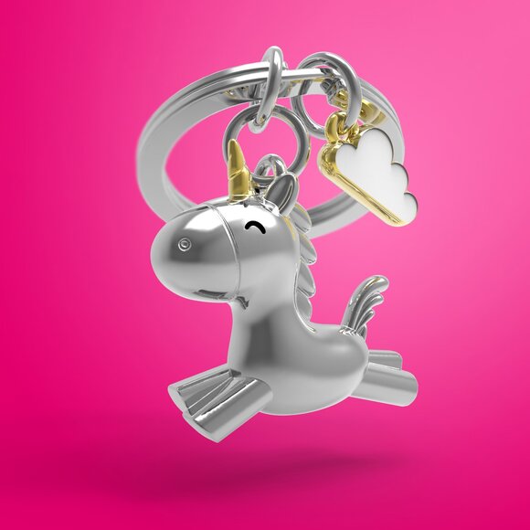Metalmorphose 3D Uçan Unicorn Anahtarlık