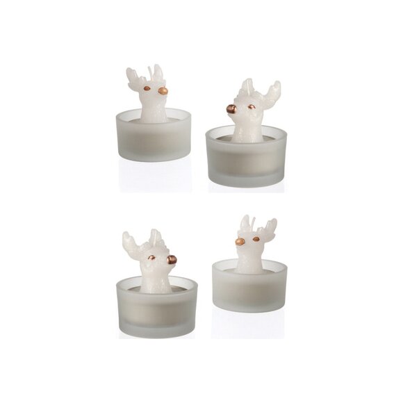 MINI Geyik Tealight Mum ve Mumluk 4 adet