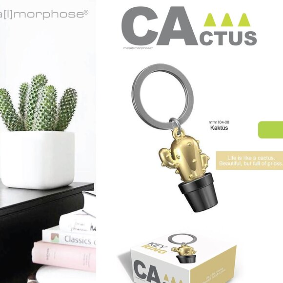 Metalmorphose CActus Kaktüs Anahtarlık Dore Siyah