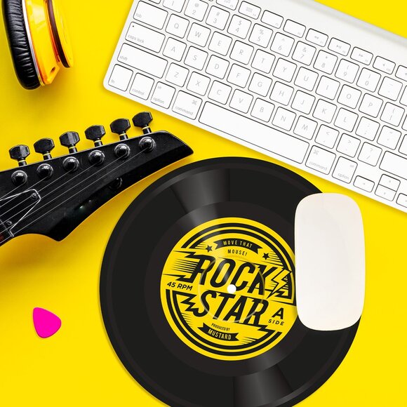 Mustard Rock N Roll Mouse Pad