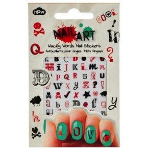 NPW - NAIL STICKER Wacky Words Harfli Tırnak Çıkartması Seti