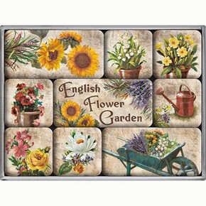 Nostalgic Art - Nostalgic Art English Flower Garden Magnet Set 9 Parça