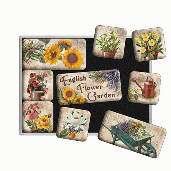 Nostalgic Art English Flower Garden Magnet Set 9 Parça
