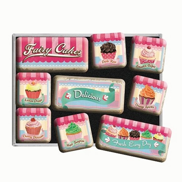 Nostalgic Art Fairy Cakes Delicious Magnet Set 9 Parça