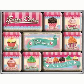 Nostalgic Art - Nostalgic Art Fairy Cakes Delicious Magnet Set 9 Parça