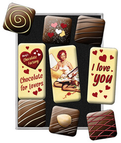 Nostalgic Art I Love You Chocolate Magnet Set 9 Parça - Thumbnail