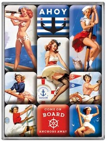 Nostalgic Art - Nostalgic Art Pin Up Ahoy Magnet Set 9 Parça