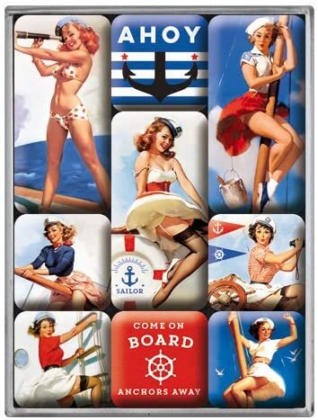 Nostalgic Art Pin Up Ahoy Magnet Set 9 Parça