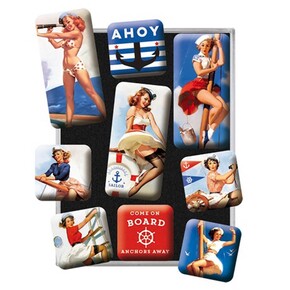 Nostalgic Art Pin Up Ahoy Magnet Set 9 Parça - Thumbnail