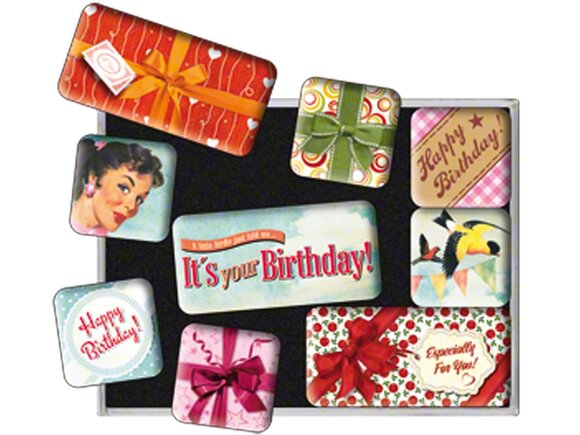 Nostalgic Art Say It Happy Birthday Magnet Set 9 Parça