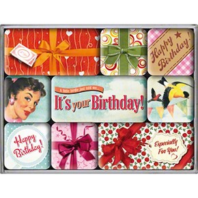 Nostalgic Art Say It Happy Birthday Magnet Set 9 Parça - Thumbnail