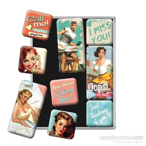 Nostalgic Art Say It Nice Slogans Magnet Set 9 Parça - Thumbnail