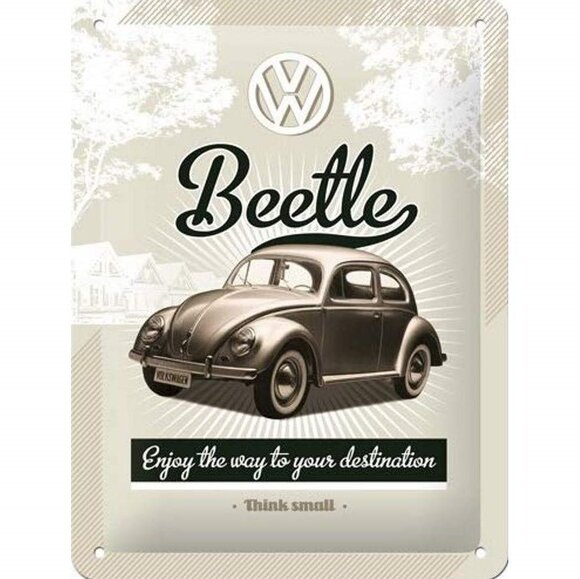 Nostalgic Art VW Retro Beetle Kabartmalı Metal Duvar Panosu
