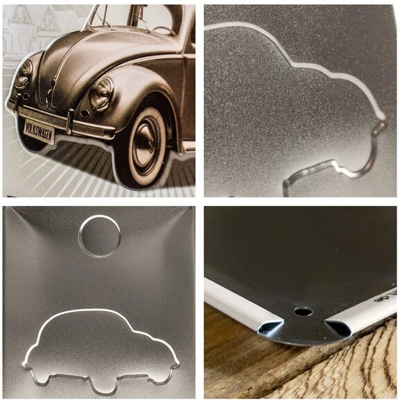 Nostalgic Art VW Retro Beetle Kabartmalı Metal Duvar Panosu