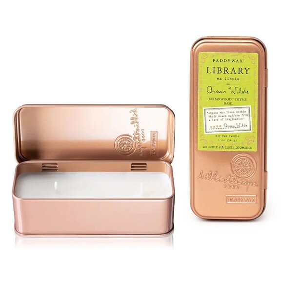 Paddywax Library Metal Kutu Mum Oscar Wilde