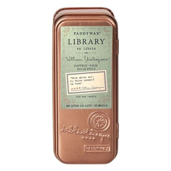 Paddywax Library Metal Kutu Mum William Shakespeare
