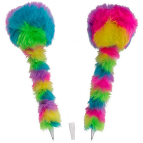 PLUSH PEN RAINBOW Pom Pom Gökkuşağı Peluş Kalem - Thumbnail