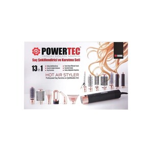 Powertec TR-6666 Ionic Series AirWrap Saç Şekillendirici ve Kurutma 13in 1 Profesyonel Set - Thumbnail