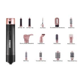 Powertec - Powertec TR-6666 Ionic Series AirWrap Saç Şekillendirici ve Kurutma 13in 1 Profesyonel Set